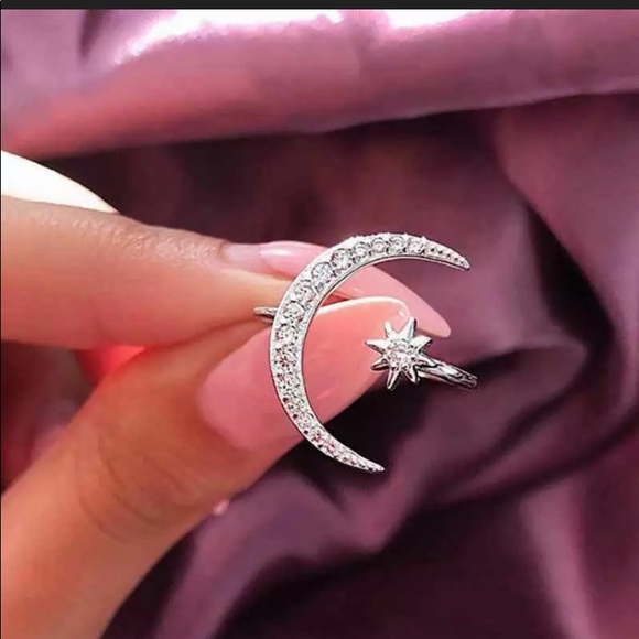 LAST 1 925 Sterling Silver & White Sapphire Ring 🌙 ⭐️ - Picture 3 of 6